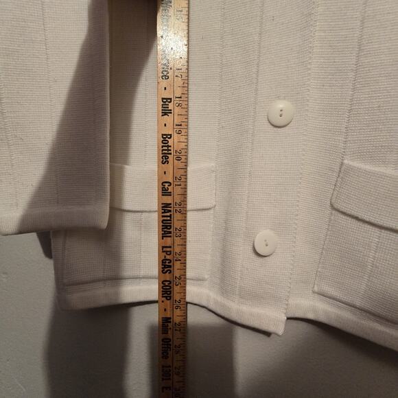 Vtg 60s 70s Lily Of California Ivory Knit Cardigan Sweater Womens SM Taiwan - Picture 6 of 9
